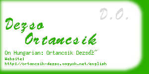 dezso ortancsik business card